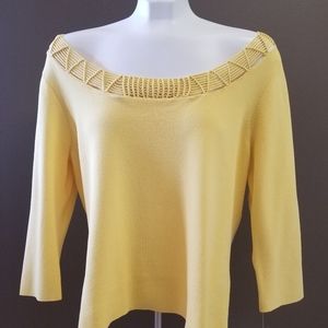 Nygard Yellow scoop neck top ladies clothing